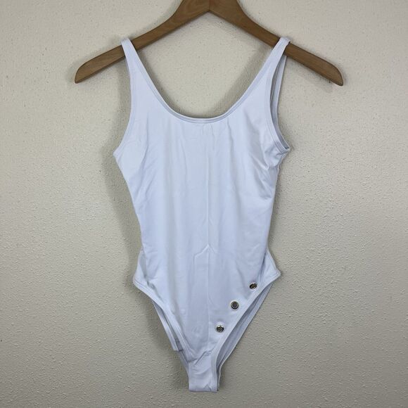 NWT Frederick's Of Hollywood Palm Springs One Piece Swimsuit S Small White - Picture 2 of 6